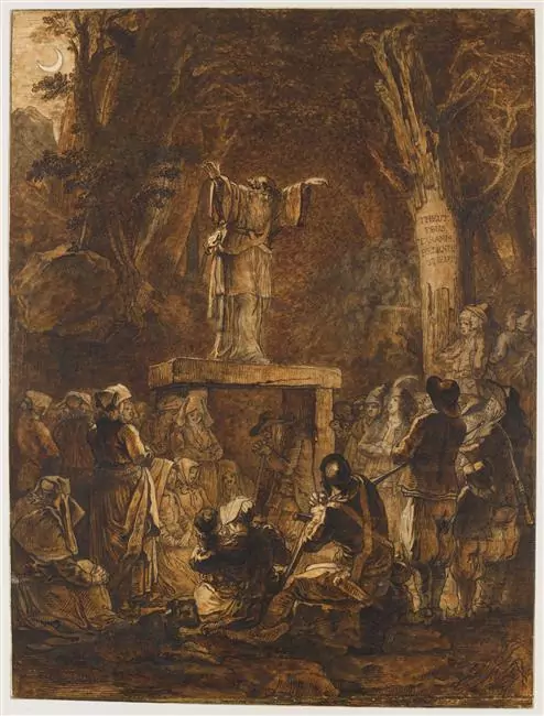 Druide prêchant au sixième jour de la lune par François Valentin (1738-1805). Conservé au Musée du Louvre @RMN-Grand Palais - Thierry le Mage