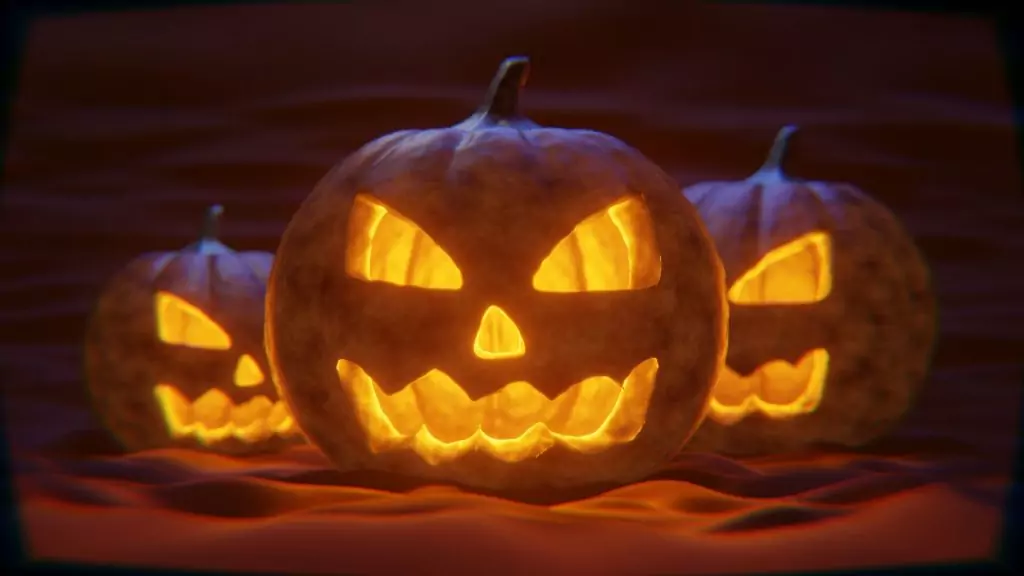 Photographie de citrouille d'Halloween creusées façon Jack O' lantern
