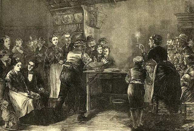 Jeu d'Halloween, Colin Maillard (Print collection, Maggie Land Blanck, Illustrated London new's nov. 4, 1871)