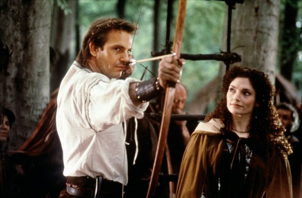 Robin des bois et Marianne (Kevin Coster et Marie Elizabeth Mastrantonio) dans "Le prince des voleurs" en 1991.