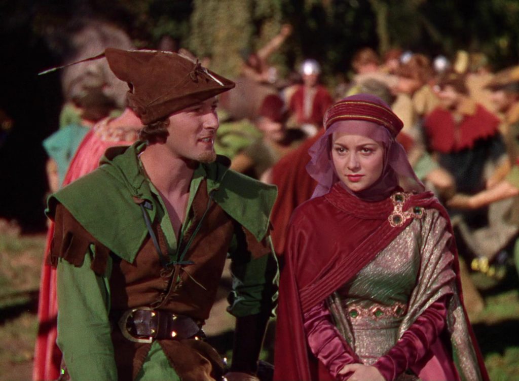 Robin des bois et Marianne (Errol Flynn et Olivia de Havilland) dans le film de Michael Curtiz (1938)