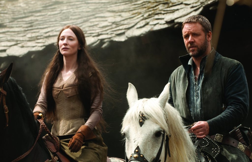 Russel Crowe et Cate Blanchett qui joue Robin des bois et Marianne dans le Robin des bois de Ridley Scott en 2010.