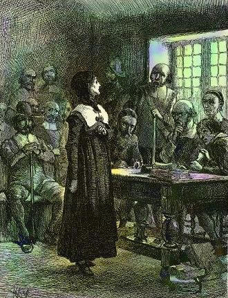 Anne Hutchinson lors de son procès (1901)