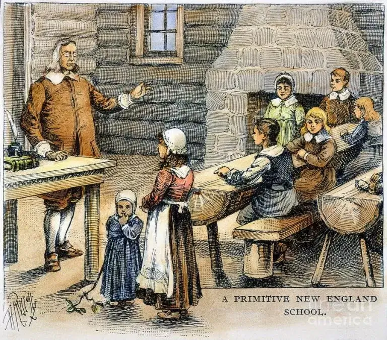 Une école puritaine en Nouvelle Angleterre (USA)