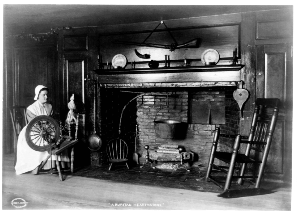 Intérieur d'une maison puritaine