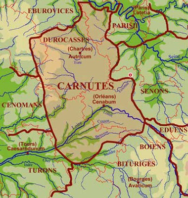 Emplacement de la forêt des Carnutes