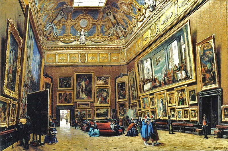 "Le Salon Carré en 1861" par Giuseppe Castiglione (huile sur toile)