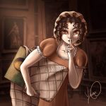Dessin numérique montrant Little Jane volant la Joconde au Musée du Louvre @Ysae illustrations