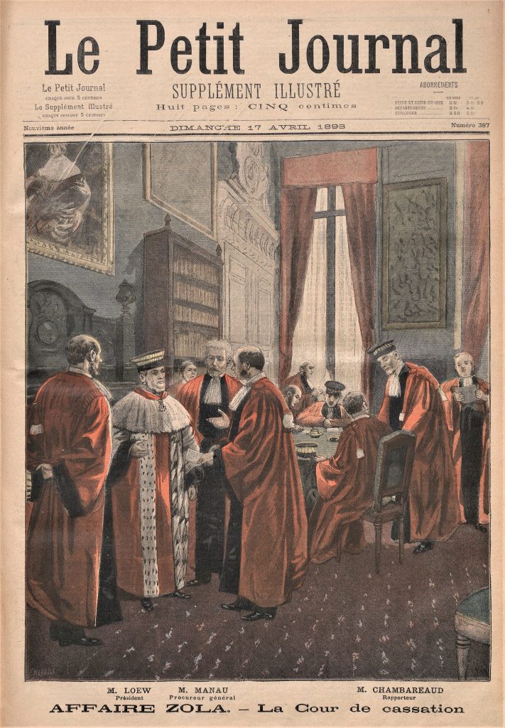 Louis Loew, Jean-Pierre Manau et Louis Chambareaud de la chambre criminelle (Le petit journal, 17 avril 1898)