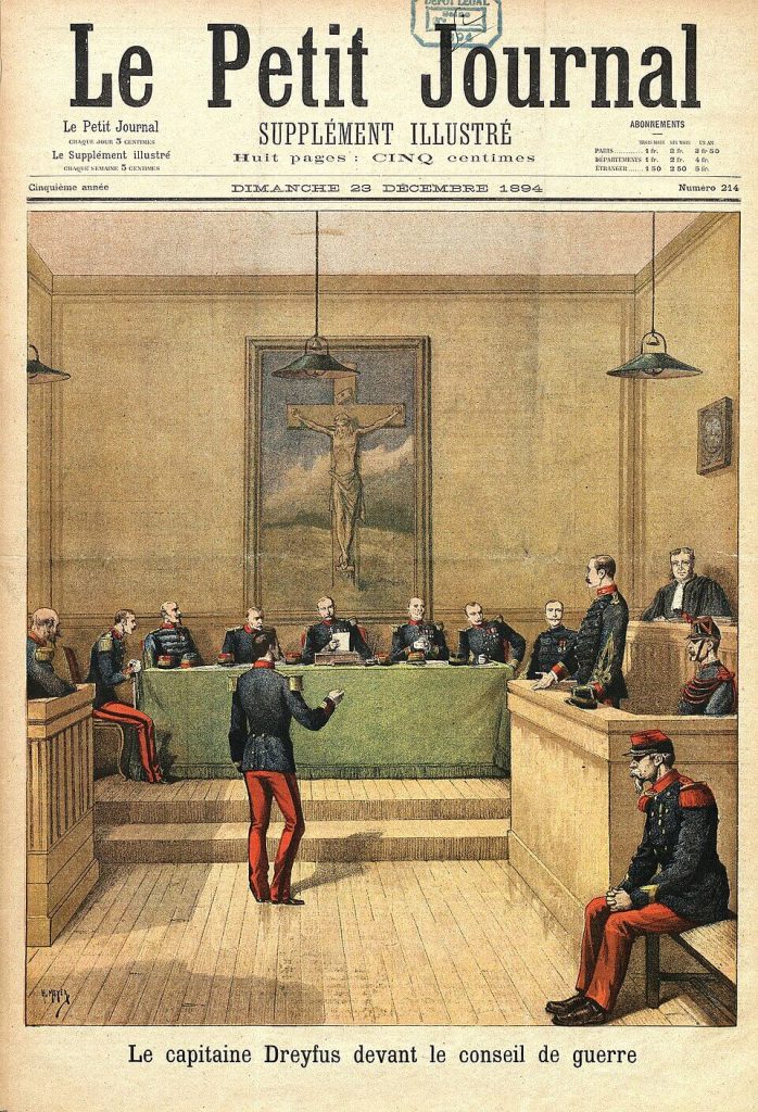 Le conseil de guerre de 1894 (Le petit Journal).