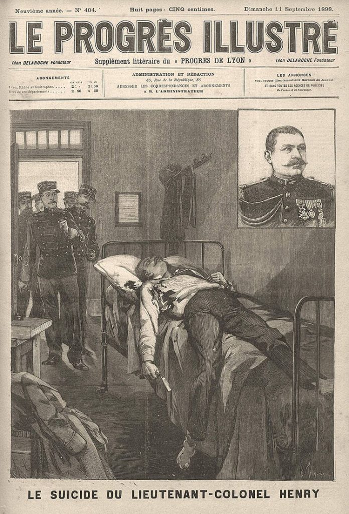Le suicide du lieutenant colonel Henry (Le progrès illustré, septembre 1898)