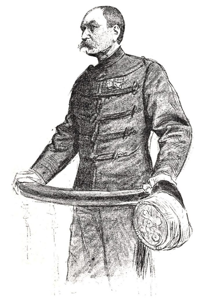 Le général De Pellieux témoignant lors du procès de Zola.